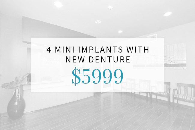 Image of new offer 4 mini implants with new denture